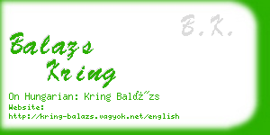 balazs kring business card